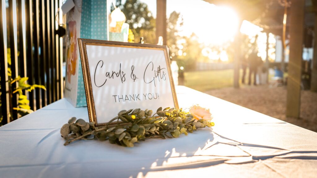 Evening event table under string lights