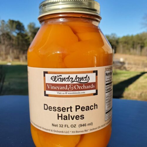 A jar of Wandaland’s Dessert Peach Halves