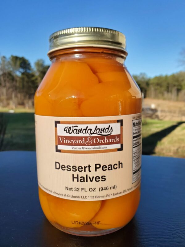 A jar of Wandaland’s Dessert Peach Halves