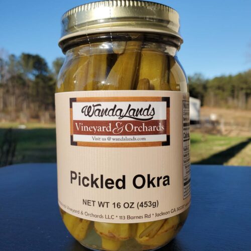 Jar of Wandaland's pickled okra