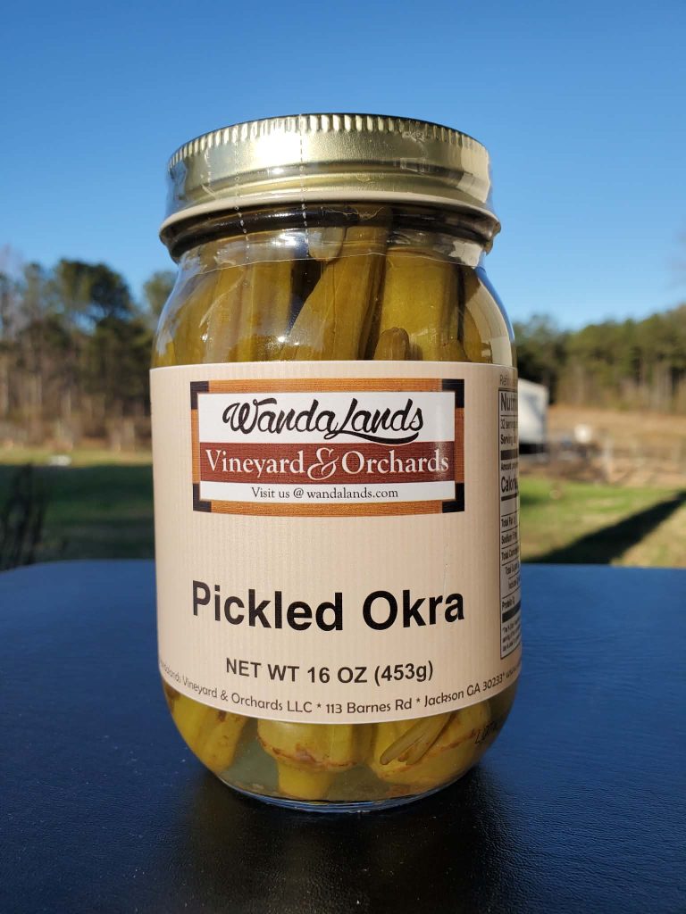 Jar of Wandaland's pickled okra