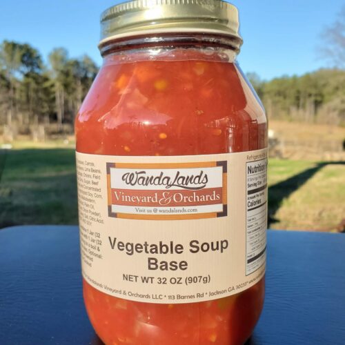 A 32 oz jar of Wandaland’s Vegetable Soup Base